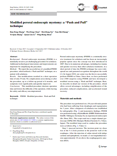 Modified peroral endoscopic myotomy: a “Push and Pull” technique